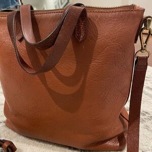 Madewell Zip-Top Transport Pebbled Leather Shoulder Crossbody Bag